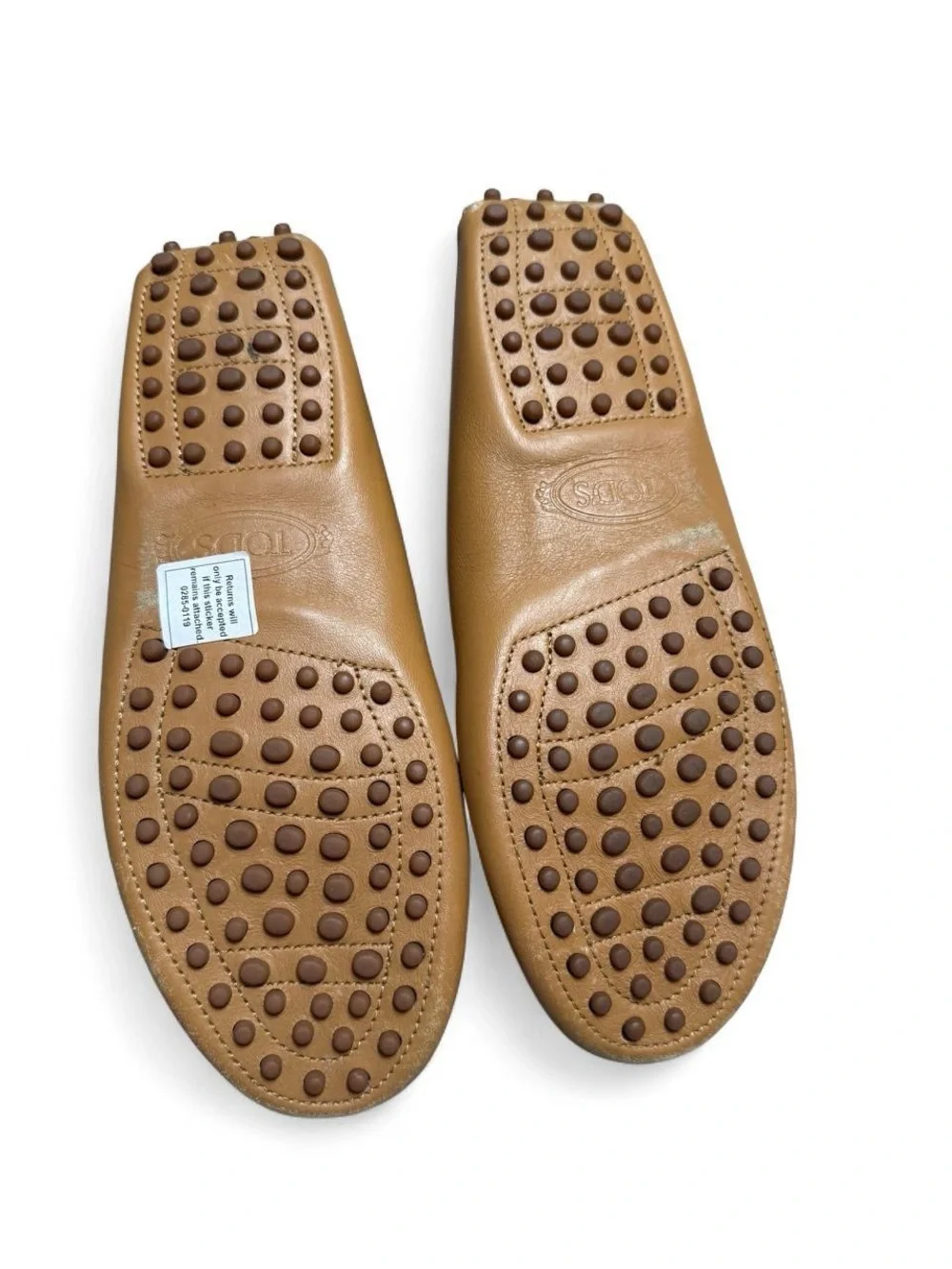Tod's Women’s Gommino Tan Leather Loafers - Size 8.5